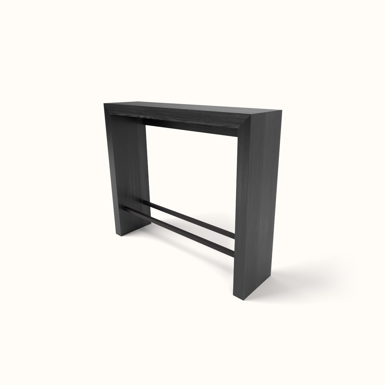 Ash wood console table with shoe rack